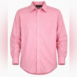 Lauren Ralph Lauren Pink Button Down Shirt Men Non Iron Cotton Oxford 15.5 34/35
